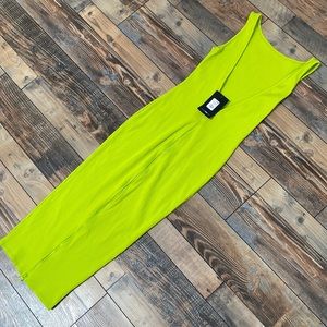 Neon green midi dress